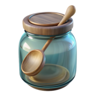 dramatic abstract Glass Jar with Wooden Spoon Isolated exclusive png