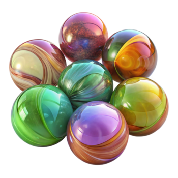 deslumbrante rústico vidro mármores colorida transparente isolado Alto resolução png