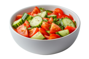 Fresh vegetable salad with cucumbers and tomatoes transparent png