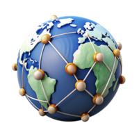 extraordinary rustic Global Communication Network Isolated with World Map authentic png
