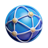 vibrant rustic Global Network Icon Transparent Background with Blue Gradient authentic png