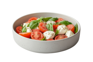 Fresh tomato and mozzarella salad with basil png