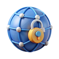 dramatic rustic Global Network Security Illustration with Blue Globe Transparent Background original png