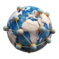 beautiful minimalist Global Network Nodes Isolated with Connecting Lines authentic png