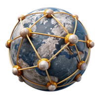 serene classic Global Network Nodes Isolated with Connecting Lines detailed png