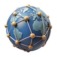 wonderful rustic Globe with Network Connections Transparent Background premium png