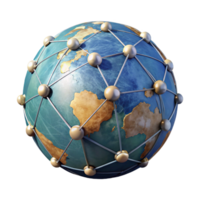 magnificent rustic Globe with Network Connections Transparent Background exclusive png