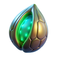 vibrant rustic Glowing Bio Cybernetic Seed Isolated on Transparent Background premium png