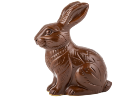 Chocolate rabbit sculpture displayed for Easter png