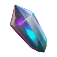 wonderful abstract Glowing Crystal Shard Levitating Vertically Isolated detailed png