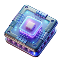 dramatic rustic Glowing Quantum Circuit Board Isolated on Transparent Background high quality png