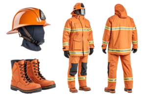 Firefighting gear displayed in various angles png