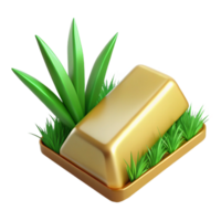 stunning rustic Gold Bar and Green Grass Blade Cutout high quality png