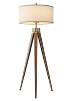 Stylish tripod floor lamp with soft shade design png