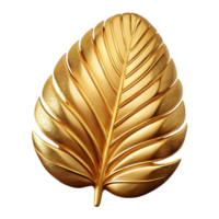 vibrant minimalist Gold Foil and Dried Palm Leaf Cutout Transparent Background premium png