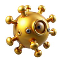 impressive minimalist Gold Nanobot Detecting Virus Isolated Element premium png