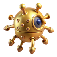 wonderful abstract Gold Nanobot Detecting Virus Isolated Element professional png