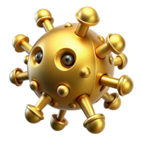 vibrant creative Gold Nanobot Detecting Virus Isolated Element professional png