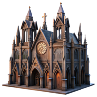 serene abstract Gothic Architecture Cathedral Dark Transparent Background authentic png