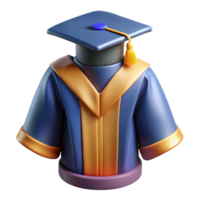 magnificent abstract Graduation Gown and Cap Front View Isolated high quality png