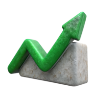 dramatic rustic Graph with Upward Trend Isolated Green high quality png