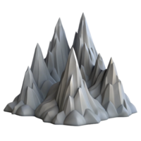 extraordinary rustic Gray Mountain Range Isolated with Jagged Peaks detailed png