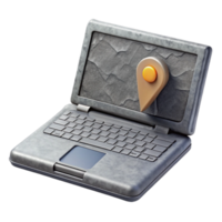 stunning abstract Gray Laptop with Stylus Cutout genuine png