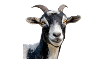 Goat with unique facial expression posing calmly png