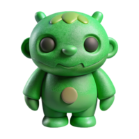 vibrant creative Green 3d Printed Toy Front View Isolated exclusive png