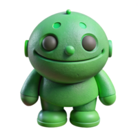 magnificent contemporary Green 3d Printed Toy Front View Isolated authentic png