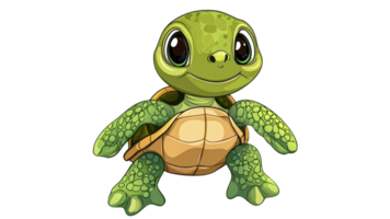 Cartoon turtle on white background png