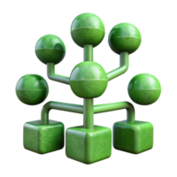 beautiful modern Green Binary Tree Structure Isolated Element png