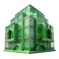 serene abstract Green Building Abstract Form Transparent Background Element genuine png