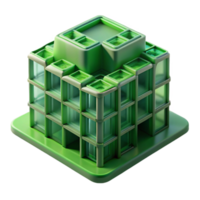 serene vintage Green Building Abstract Form Transparent Background Element premium png