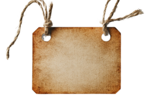 Blank rustic tag with twine ready for labeling png