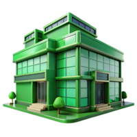 wonderful vintage Green Building Design Transparent Background with Modern Style premium png