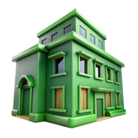 elegant traditional Green Building Low Angle Shot Transparent Background Element png