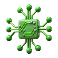 wonderful artistic Green Circuit Lines with Transparent Background Isolated professional png