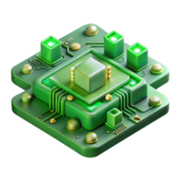 serene abstract Green Circuitry Mindscape with Soft Lighting professional png