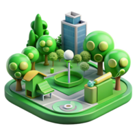 magnificent minimalist Green City Park with Ai Monitoring System Transparent high quality png