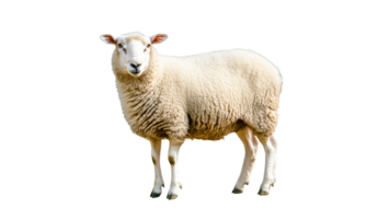 Sheep standing on a transparent background in daylight png