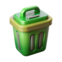 vibrant creative Green Compost Bin Icon Cutout on Transparent Background premium png