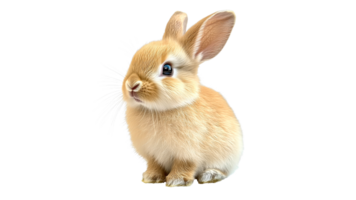 Cute fluffy rabbit sitting on a transparent background png