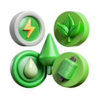 extraordinary classic Green Energy Concept Icons Set Transparent exclusive png