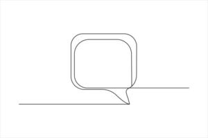 Speech bubble shape one line drawing vector