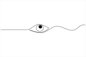 Human eye single line drawing and isolated vector