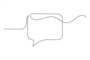 Speech bubble shape one line drawing icon vector