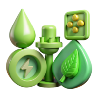 beautiful creative Green Energy Icons Set Isolated Element authentic png