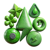 magnificent creative Green Energy Symbols Set Isolated Element png