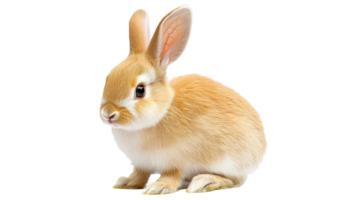 Cute rabbit sitting on a transparent background, cut out png